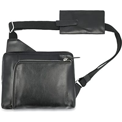 Picard Axelväska för män, kompis av äkta läder, liten, bredd 2,5 cm, höjd 21 cm, längd 27 cm, med dragkedja, vardag, utomhus, Svart, En storlek, Cross-Body väska Picard Axelväska för män, kompis av äkta läder, liten, bredd 2,5 cm, höjd 21 cm, längd 27 cm, med dragkedja, vardag, utomhus, Svart, En storlek, Cross-Body väska