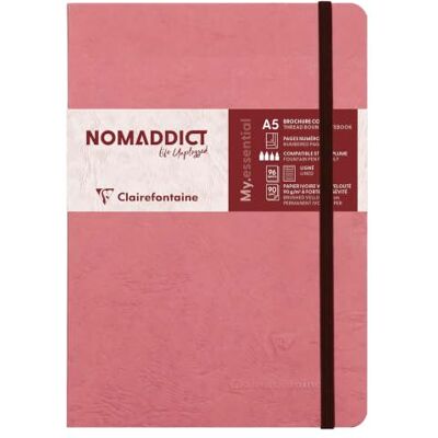 Clairefontaine 793466C Age Bag My.Essential carnet cousu dos carré 14,8x21cm 192p ligné rose antique papier ivoire 90g Clairefontaine 793466C Age Bag My.Essential carnet cousu dos carré 14,8x21cm 192p ligné rose antique papier ivoire 90g