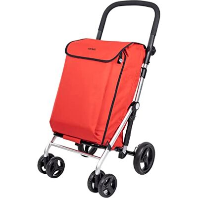 Carlett – Pack Lite Family Shoppingvagn presentkrok vikbar shoppingvagn 4 hjul ljus justerbar styr- och broms, 58 l utbyggbar väska kylväska 12 l röd Carlett – Pack Lite Family Shoppingvagn presentkrok vikbar shoppingvagn 4 hjul ljus justerbar styr- och broms, 58 l utbyggbar väska kylväska 12 l röd