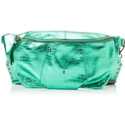PIECES Dam Pcmilla läder Bumbag Fc midjeväska, Aqua Green/Aop: metallisk krokodil, en storlek PIECES Dam Pcmilla läder Bumbag Fc midjeväska, Aqua Green/Aop: metallisk krokodil, en storlek