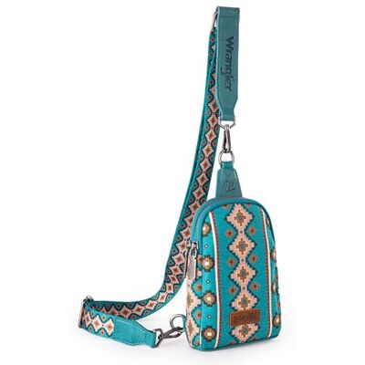 Wrangler Aztek sling väska sydväst crossbody väskor trendig bröstväska, Mörk turkos, En storlek Wrangler Aztek sling väska sydväst crossbody väskor trendig bröstväska, Mörk turkos, En storlek
