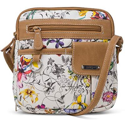 MultiSac Dam North South mini dragkedja runt crossbody-väska tvärs över kroppen, en storlek, Wien blommig/hasselnöt, en storlek MultiSac Dam North South mini dragkedja runt crossbody-väska tvärs över kroppen, en storlek, Wien blommig/hasselnöt, en storlek