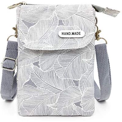 MEISEE Rymlig mobiltelefonväska, plånbok, canvas, liten crossbody-handväska, väskor med axelrem för kvinnor, tonårsflickor, Grått, Small MEISEE Rymlig mobiltelefonväska, plånbok, canvas, liten crossbody-handväska, väskor med axelrem för kvinnor, tonårsflickor, Grått, Small