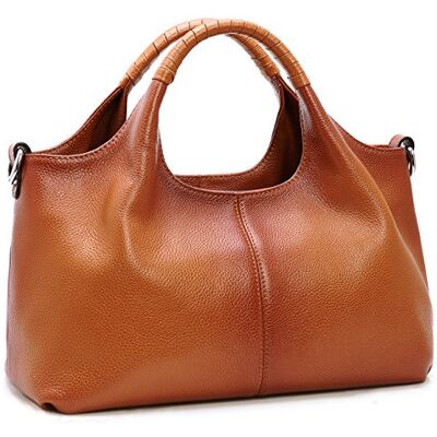 Iswee äkta läder axelväskor handväskor och handväskor för kvinnor skolväska designer cross-body hobbo medium storlek tygväska, Sorrel, Medium Iswee äkta läder axelväskor handväskor och handväskor för kvinnor skolväska designer cross-body hobbo medium storlek tygväska, Sorrel, Medium