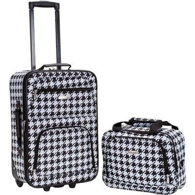 Rockland Fashion Softside upprätt bagageset, Svart och vit, En storlek, Mode mjuk sida upprätt bagage set Rockland Fashion Softside upprätt bagageset, Svart och vit, En storlek, Mode mjuk sida upprätt bagage set