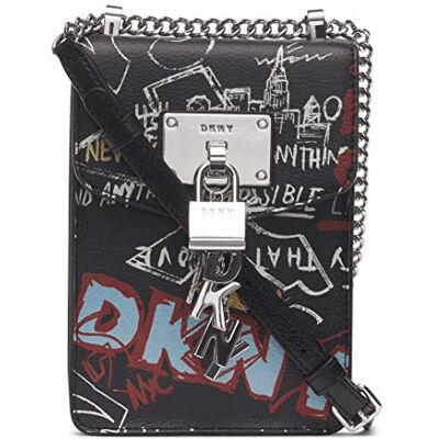 DKNY kvinnors Elissa N/S telefon Cr Crossbody, en storlek, Svart graffiti, en storlek DKNY kvinnors Elissa N/S telefon Cr Crossbody, en storlek, Svart graffiti, en storlek