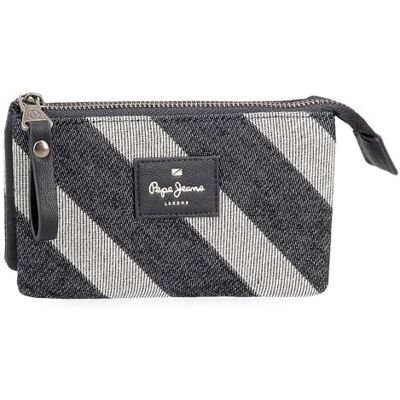 Pepe Jeans Celine Tre fack plånbok blå 17,5 x 9,5 x 2 cm polyester med detaljer i konstläder av Joumma väskor, Blå, Plånbok med tre fack Pepe Jeans Celine Tre fack plånbok blå 17,5 x 9,5 x 2 cm polyester med detaljer i konstläder av Joumma väskor, Blå, Plånbok med tre fack