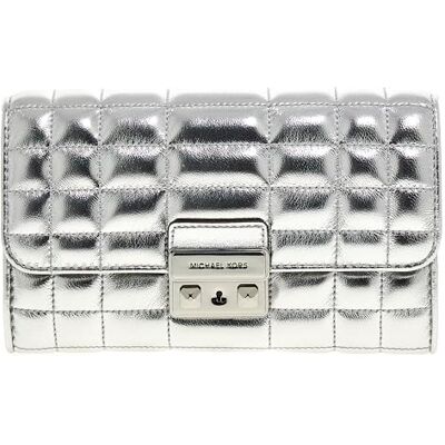 Michael Kors dam Lg Wllt On CHN Xbody handväska, silver, Einheitsgröße Michael Kors dam Lg Wllt On CHN Xbody handväska, silver, Einheitsgröße