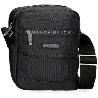 MOVOM Buster axelväska med två fack svart 17 x 22 x 7,5 cm polyester med detaljer i konstläder av Joumma väskor, svart, Axelväska med två fack MOVOM Buster axelväska med två fack svart 17 x 22 x 7,5 cm polyester med detaljer i konstläder av Joumma väskor, svart, Axelväska med två fack
