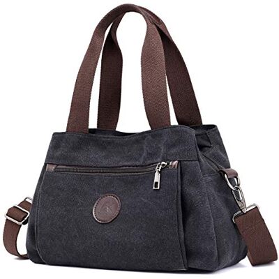 DOURR Hobo-handväskor i canvastyg, crossbody-väskor för kvinnor, flera fack, tygväska, medelstor, M DOURR Hobo-handväskor i canvastyg, crossbody-väskor för kvinnor, flera fack, tygväska, medelstor, M