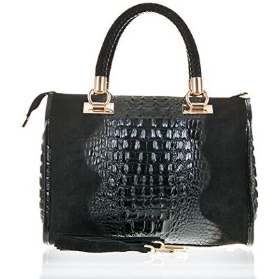 FIRENZE ARTEGIANI Bolso De Mujer Piel Auténtica, Grabado Cocodrilo Y Lacado axelväska, 30 cm FIRENZE ARTEGIANI Bolso De Mujer Piel Auténtica, Grabado Cocodrilo Y Lacado axelväska, 30 cm