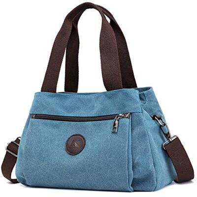 DOURR Hobo handväskor kanvas crossbody väska för kvinnor, flera fack tygväska, BLÅ, Medium DOURR Hobo handväskor kanvas crossbody väska för kvinnor, flera fack tygväska, BLÅ, Medium