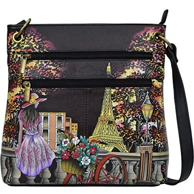 Anna by Anuschka damer medium crossbody, Paris på natten, Paris på natten, Einheitsgröße Anna by Anuschka damer medium crossbody, Paris på natten, Paris på natten, Einheitsgröße