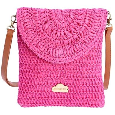 DON ALGODON Axelväska dam – strandväska dam – sommarväska dam raffia damväska – strandväska för kvinnor – handgjord flätad väska för kvinnor, strandväska för stranden, Evora, Färg: rosa DON ALGODON Axelväska dam – strandväska dam – sommarväska dam raffia damväska – strandväska för kvinnor – handgjord flätad väska för kvinnor, strandväska för stranden, Evora, Färg: rosa