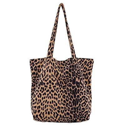 Valentoria Dam leopard tote vardaglig resa shopping axelväska handväska högskola paket för dam flickor storlek: L Valentoria Dam leopard tote vardaglig resa shopping axelväska handväska högskola paket för dam flickor storlek: L