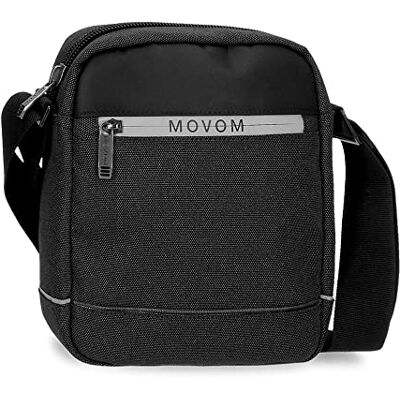 MOVOM Trimmed axelremsväska, medelstor, svart, 17 x 22 x 6 cm, polyester, svart, medium axelväska, svart, Medium axelväska MOVOM Trimmed axelremsväska, medelstor, svart, 17 x 22 x 6 cm, polyester, svart, medium axelväska, svart, Medium axelväska