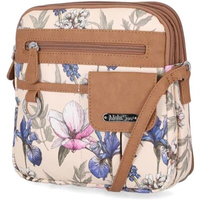 MultiSac kvinnors nordsödra mini dragkedja runt crossbody-väska, Gloria Floral, Gloria blommig MultiSac kvinnors nordsödra mini dragkedja runt crossbody-väska, Gloria Floral, Gloria blommig
