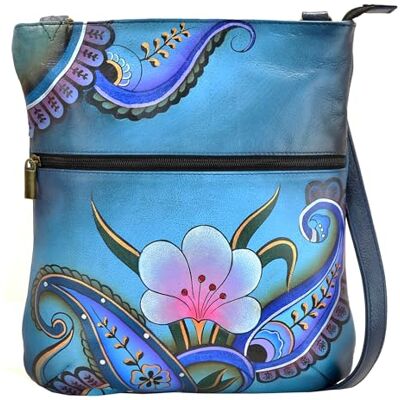Anna by Anuschka Smal axelremsväska – äkta läder, Denim Paisley blommig en storlek Anna by Anuschka Smal axelremsväska – äkta läder, Denim Paisley blommig en storlek