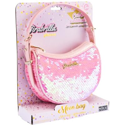 Girabrilla Moon Bag, 1 Tweed-väska med vändbara paljetter Girabrilla Moon Bag, 1 Tweed-väska med vändbara paljetter