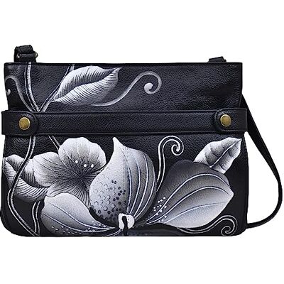 Anna by Anuschka Dam Medium Crossbody, Midnight Floral Svart, One Size, Midnatt blommig svart, en storlek Anna by Anuschka Dam Medium Crossbody, Midnight Floral Svart, One Size, Midnatt blommig svart, en storlek