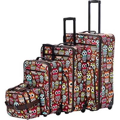 Rockland Jungle Softside upprätt bagageset, Uggla, En storlek, Djungel Softside upprätt bagageuppsättning Rockland Jungle Softside upprätt bagageset, Uggla, En storlek, Djungel Softside upprätt bagageuppsättning