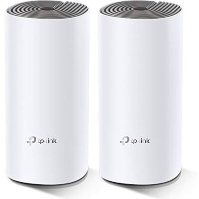 TP-Link Deco E4 2-pack trådlös router med dubbla band (2,4 GHz/5 GHz) Fast Ethernet vit, RJ-45 (2,4 GHz), IEEE 802.11ac, 867 Mbit/s, IEEE 802.11a, IEEE 802. TP-Link Deco E4 2-pack trådlös router med dubbla band (2,4 GHz/5 GHz) Fast Ethernet vit, RJ-45 (2,4 GHz), IEEE 802.11ac, 867 Mbit/s, IEEE 802.11a, IEEE 802.