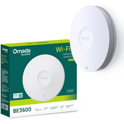 TP-Link Omada EAP720 WiFi-åtkomstpunkt 7 BE5000 planfonier, Double Band 4 Stream, 1 Port 2.5 Gigabit PoE+-stöd, täcker upp till 140㎡, 250+ samtidiga kunder, transparent roaming, Omada Mesh 2.5 Gigabit PoE+-port, förenklad hantering via Omada, Omada Mesh TP-Link Omada EAP720 WiFi-åtkomstpunkt 7 BE5000 planfonier, Double Band 4 Stream, 1 Port 2.5 Gigabit PoE+-stöd, täcker upp till 140㎡, 250+ samtidiga kunder, transparent roaming, Omada Mesh 2.5 Gigabit PoE+-port, förenklad hantering via Omada, Omada Mesh