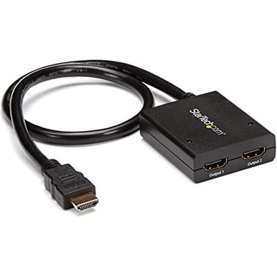 StarTech .com 4K HDMI Splitter 1 In 2 Out 4K 30Hz HDMI 1.4 2 Port Video Splitter Box -with high speed HDMI cable, USB power cable Black (ST122HD4KU) StarTech .com 4K HDMI Splitter 1 In 2 Out 4K 30Hz HDMI 1.4 2 Port Video Splitter Box -with high speed HDMI cable, USB power cable Black (ST122HD4KU)