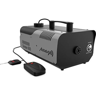 Audibax Smoke 900 rökmaskin upplyst med RGB LED, dimmaskin med fjärrkontroll, 900 W effekt, 0,9 l kapacitet, 280 m3 rök per minut, uppvärmning på 4 min Audibax Smoke 900 rökmaskin upplyst med RGB LED, dimmaskin med fjärrkontroll, 900 W effekt, 0,9 l kapacitet, 280 m3 rök per minut, uppvärmning på 4 min