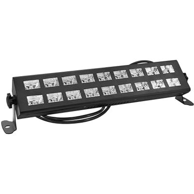 N-Gear UV21 svart ultraviolett LED-ljusstång, 54 W, med 18 lysdioder på 3 W, fluorescerande UV-belysning för fester, scener och neoneffekter, justerbart fäste och design, plug and play, färg svart N-Gear UV21 svart ultraviolett LED-ljusstång, 54 W, med 18 lysdioder på 3 W, fluorescerande UV-belysning för fester, scener och neoneffekter, justerbart fäste och design, plug and play, färg svart
