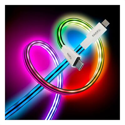 Ibiza – 1 m ARGB LED-belyst USB-C till USB-C-kabel – snabb laddning och dataöverföring – flexibel silikonkabel – USB-A- och Lightning-adaptrar ingår Ibiza – 1 m ARGB LED-belyst USB-C till USB-C-kabel – snabb laddning och dataöverföring – flexibel silikonkabel – USB-A- och Lightning-adaptrar ingår