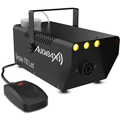Audibax Smoke 700 LED rökmaskin med brandbelysning, rökmaskin med fjärrkontroll, 700 W effekt, 250 ml kapacitet, 100 m3 rök per minut, uppvärmning på 4 min Audibax Smoke 700 LED rökmaskin med brandbelysning, rökmaskin med fjärrkontroll, 700 W effekt, 250 ml kapacitet, 100 m3 rök per minut, uppvärmning på 4 min