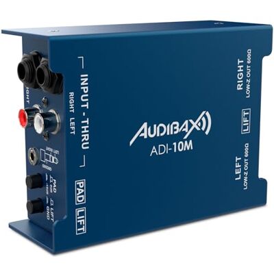 Audibax ADI-10M 2-kanals passiv DI-låda exakt ljudkonvertering mångsidighet av anslutningar perfekt för AV-integratorer och uthyrningsföretag Audibax ADI-10M 2-kanals passiv DI-låda exakt ljudkonvertering mångsidighet av anslutningar perfekt för AV-integratorer och uthyrningsföretag