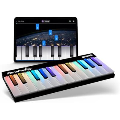 Gemini Sound PianoProdigy: GPP-101 24-knappars upplyst trådlöst MIDI-tangentbord Anslut till iOS-/Android-enhet Utbyggbar, Bluetooth, bärbar Gemini Sound PianoProdigy: GPP-101 24-knappars upplyst trådlöst MIDI-tangentbord Anslut till iOS-/Android-enhet Utbyggbar, Bluetooth, bärbar