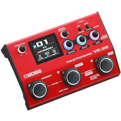 Boss VE-22 Vocal Performer multieffekt för sång Kraftfull stämning och dubblering, automatisk tonhöjdskorrigering, perfekt för scenframträdanden Boss VE-22 Vocal Performer multieffekt för sång Kraftfull stämning och dubblering, automatisk tonhöjdskorrigering, perfekt för scenframträdanden