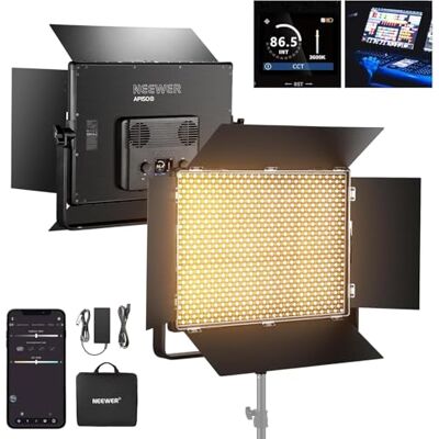 NEEWER 150 W tvåfärgad LED-videokort, 1 440 LED 49500Lux@0,5 m 2 500K-8500K CRI96+/TLCI97+ dimning 0–100% APP/2,4G/panel/DMX, studiobelysning för videobilder, AP150B NEEWER 150 W tvåfärgad LED-videokort, 1 440 LED 49500Lux@0,5 m 2 500K-8500K CRI96+/TLCI97+ dimning 0–100% APP/2,4G/panel/DMX, studiobelysning för videobilder, AP150B