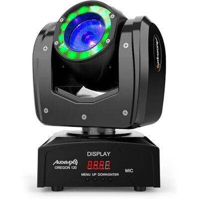 Audibax Oregon 120 rörligt diskotekshuvud, 1 sidostråle LED osram + 1 sidotvätt – oberoende konfiguration – producerar RGBW-blandningar, stråleffekt 60 W, tväteffekt 10 W per LED Audibax Oregon 120 rörligt diskotekshuvud, 1 sidostråle LED osram + 1 sidotvätt – oberoende konfiguration – producerar RGBW-blandningar, stråleffekt 60 W, tväteffekt 10 W per LED