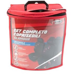 START Universal Glamour Komplett Sadelöverdragsset svart-röd START Universal Glamour Komplett Sadelöverdragsset svart-röd