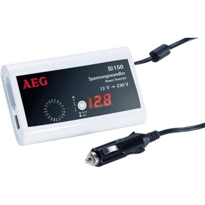AEG Automotive 97110 Pocket spänningsomvandlare Si 150 med LED-skärm, 150 watt och lämplig för e-cykel – batteriladdning AEG Automotive 97110 Pocket spänningsomvandlare Si 150 med LED-skärm, 150 watt och lämplig för e-cykel – batteriladdning