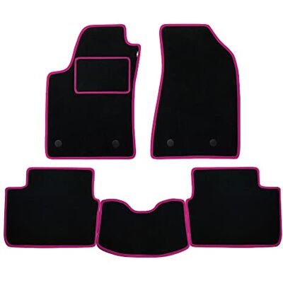 Proposteonline Set Mats gjord för VOLKSWAGEN POLO år från 2009 till 2017 i bilmatta Made in Italy SVART kanter Fuchsia Proposteonline Set Mats gjord för VOLKSWAGEN POLO år från 2009 till 2017 i bilmatta Made in Italy SVART kanter Fuchsia