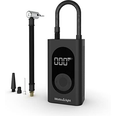 iWotto E light iWotto bärbar elektrisk uppblåsare sensor med digital LCD-display och LED-ficklampa kompressor med kapacitet för bilar, motorcyklar, cyklar och bollar trådlös elektrisk uppblåsare Powerbank iWotto E light iWotto bärbar elektrisk uppblåsare sensor med digital LCD-display och LED-ficklampa kompressor med kapacitet för bilar, motorcyklar, cyklar och bollar trådlös elektrisk uppblåsare Powerbank