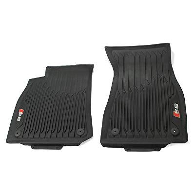 Audi 4K1061221A041 gummi dörrmattor 2X främre gummimattor allvädersmatta röd/svart, med S6 text Audi 4K1061221A041 gummi dörrmattor 2X främre gummimattor allvädersmatta röd/svart, med S6 text