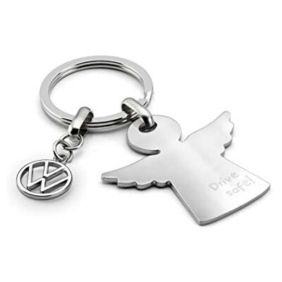Volkswagen 7E9087010 nyckelring skyddsängel drive safe rostfritt stål, VW kollektion, 70 x 40 mm, silver, 70 x 40 mm, Klassisk Volkswagen 7E9087010 nyckelring skyddsängel drive safe rostfritt stål, VW kollektion, 70 x 40 mm, silver, 70 x 40 mm, Klassisk