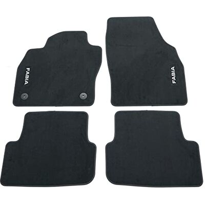 Skoda 6VB061404 dörrmattor textil 4 x tygmattor, med Fabia bokstäver Skoda 6VB061404 dörrmattor textil 4 x tygmattor, med Fabia bokstäver