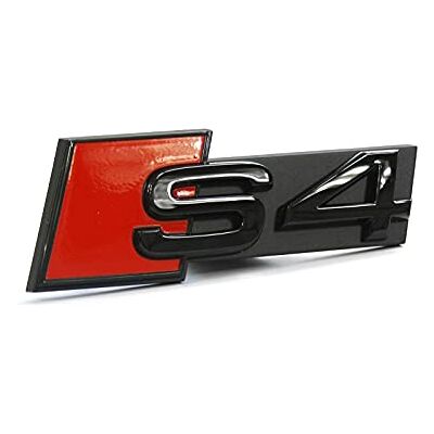 Audi 8W0071805 bokstäver S4 clip tuning plakett kylargrill svart utgåva emblem, svart/röd Audi 8W0071805 bokstäver S4 clip tuning plakett kylargrill svart utgåva emblem, svart/röd