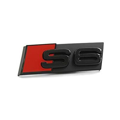 Audi 4K0071805 bokstäver S6 svart/röd klämma tuning exklusiv kylargrill utgåva emblem, svart/röd Audi 4K0071805 bokstäver S6 svart/röd klämma tuning exklusiv kylargrill utgåva emblem, svart/röd