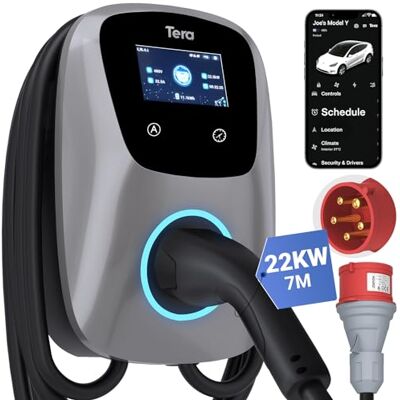 Tera EV Smart APP-laddare med 16-32 A typ 2 22 kW eller 11 kW eller 22 kW hemladdningsstation 400 V CE & TÜV Wallbox 7 m laddningskabel med laddningshållare CEE-appkontroll Tera EV Smart APP-laddare med 16-32 A typ 2 22 kW eller 11 kW eller 22 kW hemladdningsstation 400 V CE & TÜV Wallbox 7 m laddningskabel med laddningshållare CEE-appkontroll