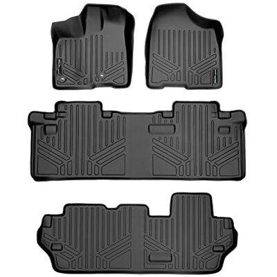 SMARTLINER Anpassad passform golvmattor 3-radig foderset svart kompatibel med 2013-2020 Toyota Sienna 8 passagerarmodell SMARTLINER Anpassad passform golvmattor 3-radig foderset svart kompatibel med 2013-2020 Toyota Sienna 8 passagerarmodell