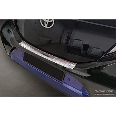 Avisa rostfritt stål stötfångare skydd för bakre stötfångare kompatibel med Toyota Aygo X 2022– "Ribs", silver Avisa rostfritt stål stötfångare skydd för bakre stötfångare kompatibel med Toyota Aygo X 2022– "Ribs", silver
