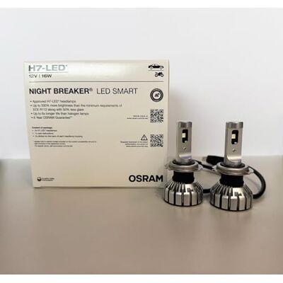 OSRAM H7 NIGHT BREAKER LED SMART 330% StVZO-kompatibel verkstad, professionell set, 2 st OSRAM H7 NIGHT BREAKER LED SMART 330% StVZO-kompatibel verkstad, professionell set, 2 st